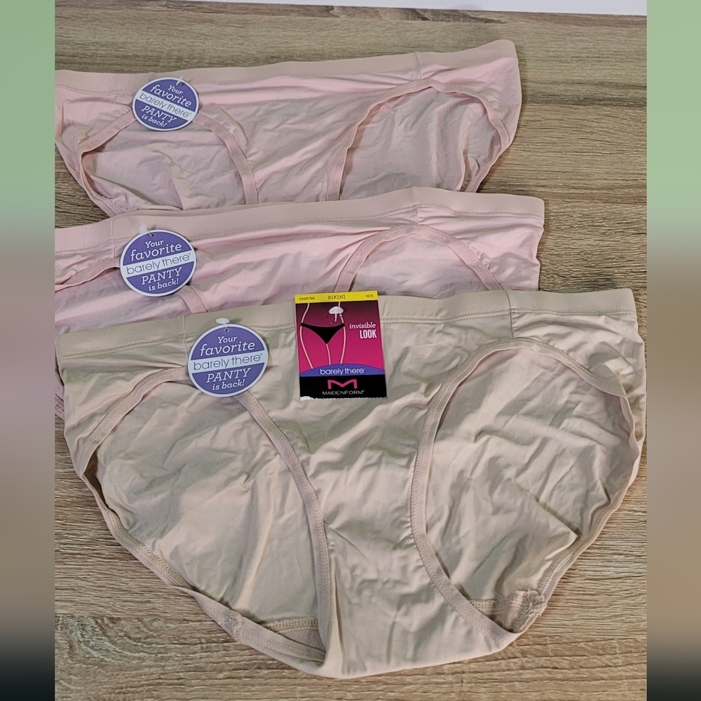 Maidenform Invisible Look Barely There 3 Pairs Comfort Bikini Brief NWT M